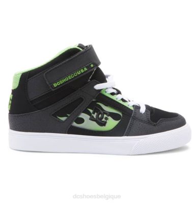 DC Shoes Belgique | DC Shoes Chaussures en dentelle à haut élastique des enfants 0XFL566 noir / gris
