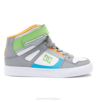 DC Shoes Belgique | DC Shoes Chaussures en dentelle à haut élastique des enfants 0XFL567 gris / blanc